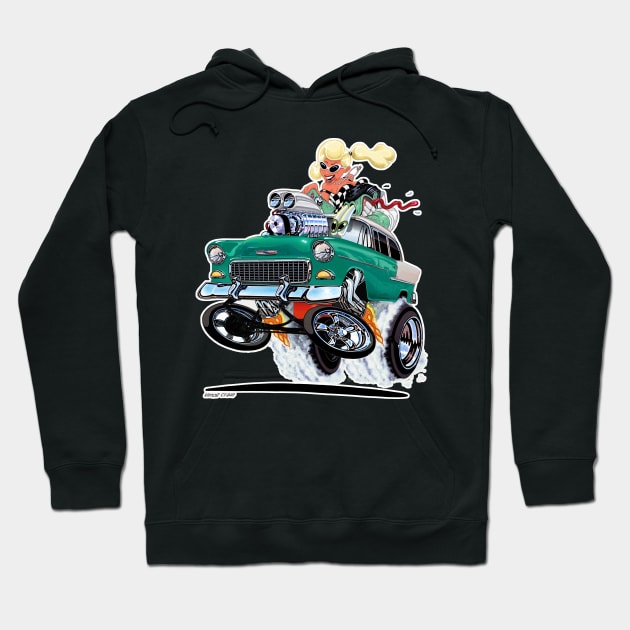 HIGH FIVE'n 1955 Chevy Aqua Hoodie by vincecrain